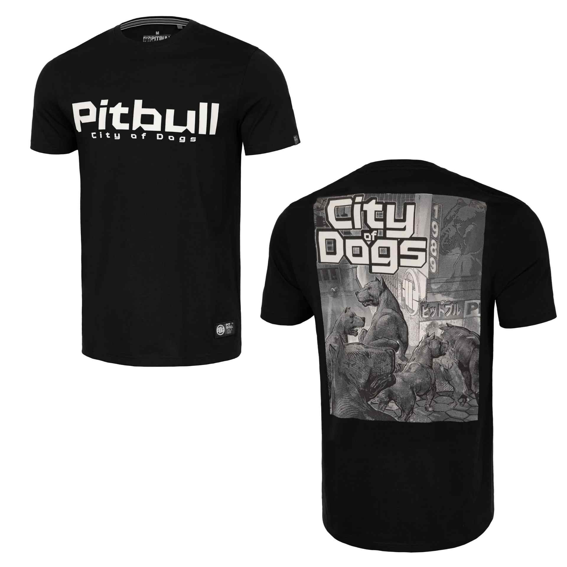 Pit Bull T-Shirt City of Dogs Schwarz