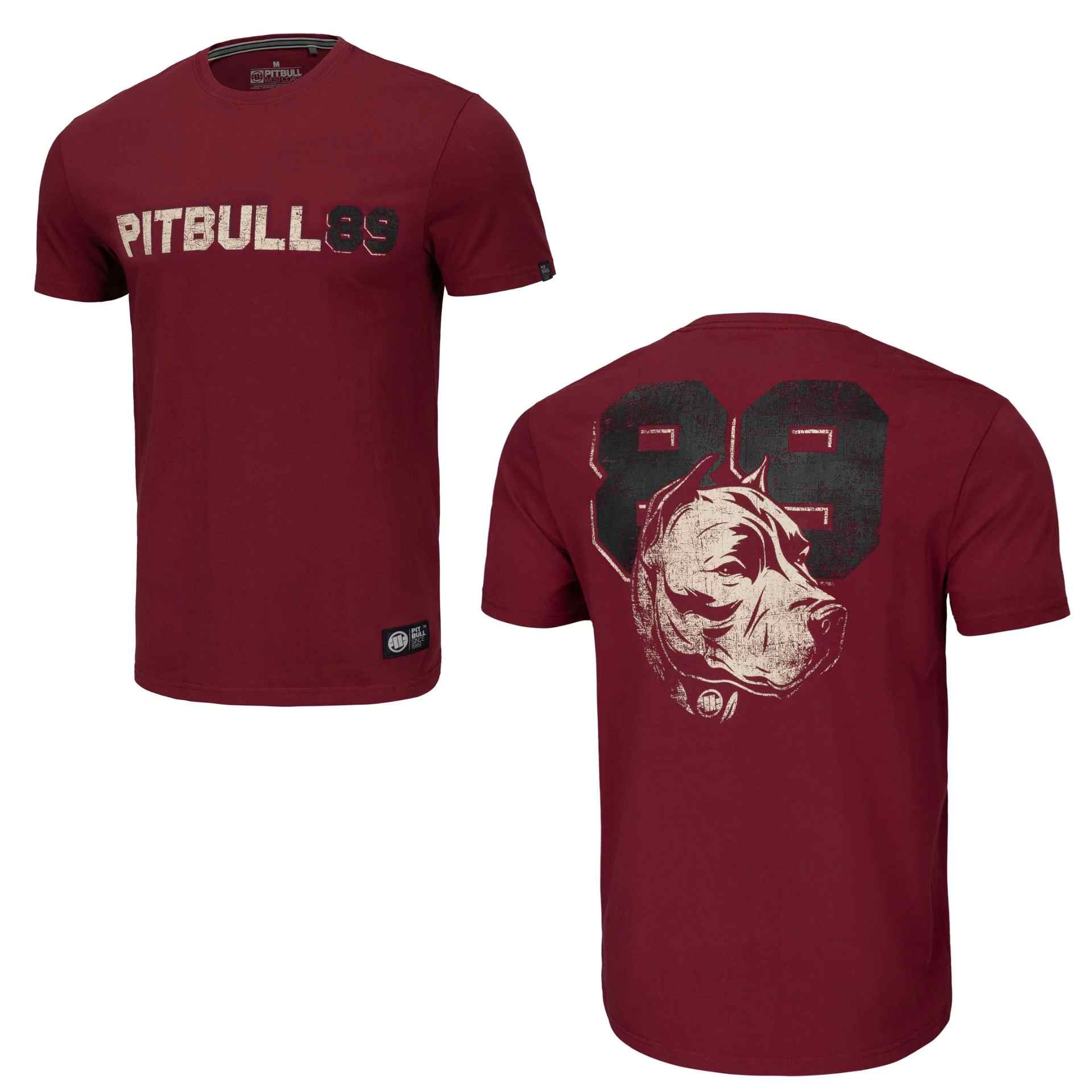 Pit Bull Männer T-Shirt Dog 89 Weinrot