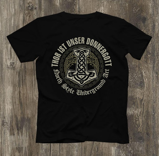 Herren T-Shirt Thor ist unser Donnergott Schwarz