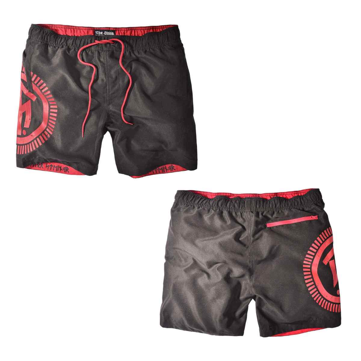 Thor Steinar Badeshort Solstrale Schwarz-Rot